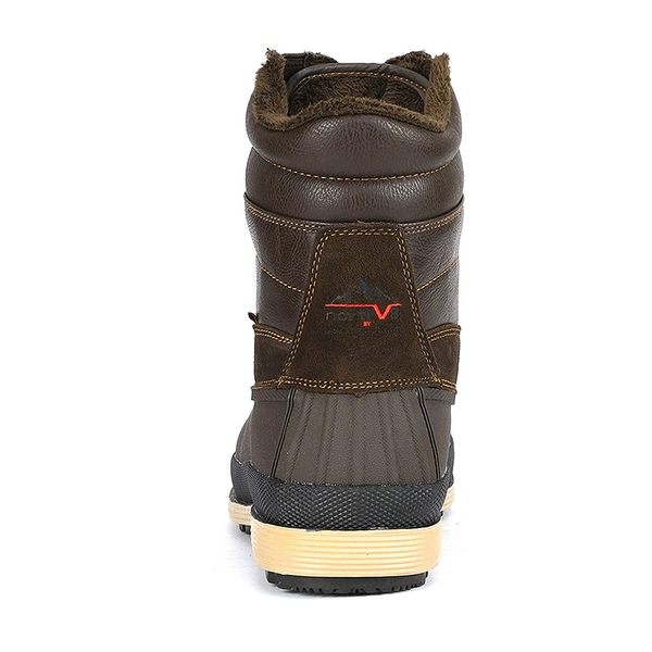 Men's Suede Thinsulate Snow Boots - BROWN BLACK - 3